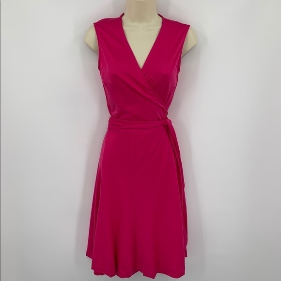 Diane Von Furstenberg Dresses & Skirts - DVF Diane von Furstenberg Jasmine Cabaret pink sleeveless wrap dress M 8 10